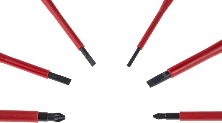 Actual product image Wiha VDE screwdriver set 6 pieces (Slotted screws, Pozidriv cross recess (PZ))