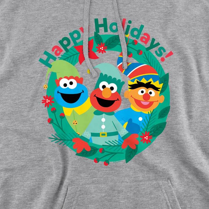 Produktbild Happy Holidays Kapuzenpullover meliert weihnachtliches Design (S)