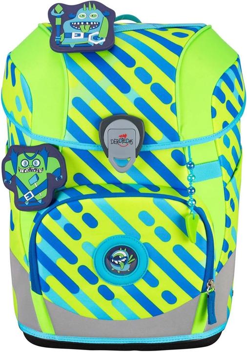 Actual product image Derdiedas ErgoFlex Tiny Exklusiv Neon 5-Piece School Backpack Set Monster (21 l)
