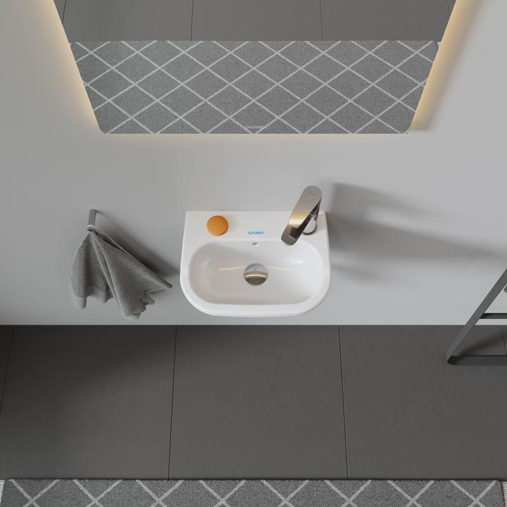 Produktbild Duravit Handwaschbecken D-CODE m ÜL HLB 360x270mm 1 Hahnloch links weiss (270 mm, 360 mm)