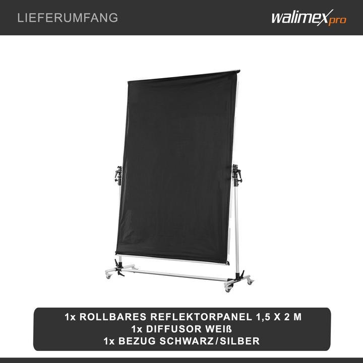 Immagine prodotto Walimex Per pannello riflettente arrotolabile 150 x 200cm (Specchio, 150 cm)