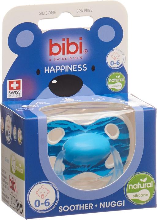 Produktbild bibi Nuggi Happiness Natural Silikon 0-6 Ring Wild Baby assortiert SV-A (1 x, bis 6 Monate, ab Geburt)