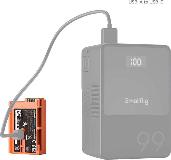Actual product image SmallRig 4966 EN EL15c USB C Rechargeable Camera Battery (Orange) (Rechargeable battery)
