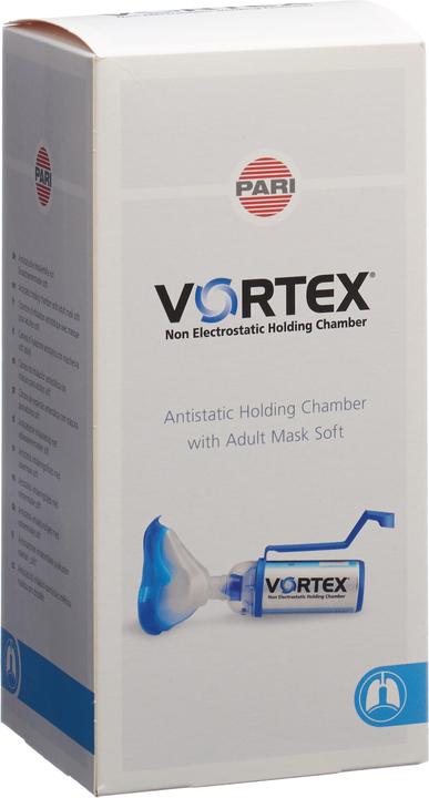 Produktbild PARI antistatische Vorschaltkammer mit Erwachsenenmaske soft und Einhand-Bedienhilfe