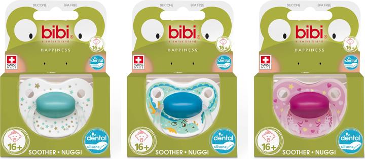 Actual product image bibi Nuggi Happiness Dental Silicone 16+ with ring Favourites assorted SV-A (1 x, from 16 m.)