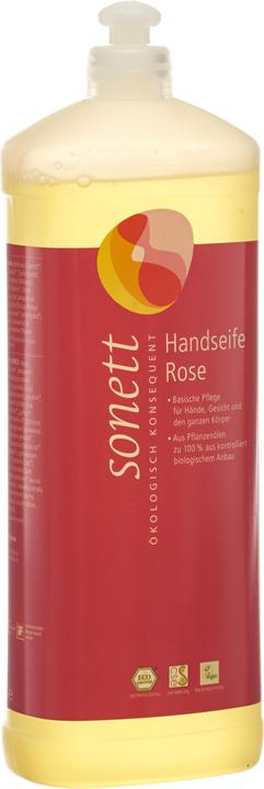 Image du produit Sonett Flacon rechargeable de savon à main à la rose (Savon liquide, 1000 ml)