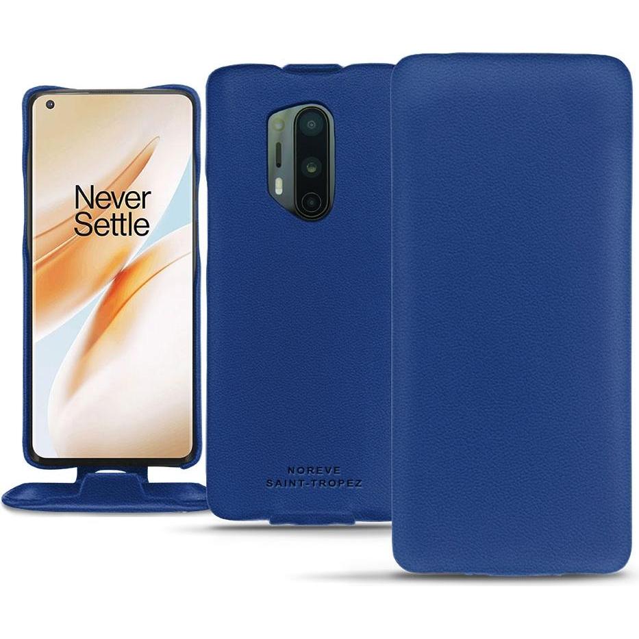 Noreve Lederschutzhülle vertikal (OnePlus 8 Pro), Smartphone Hülle, Blau