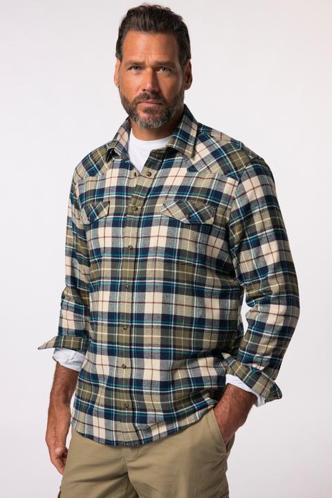 Produktbild JP1880 JP 1880 Karo-Flanellhemd, Langarm, Kentkragen, Modern Fit (4XL)