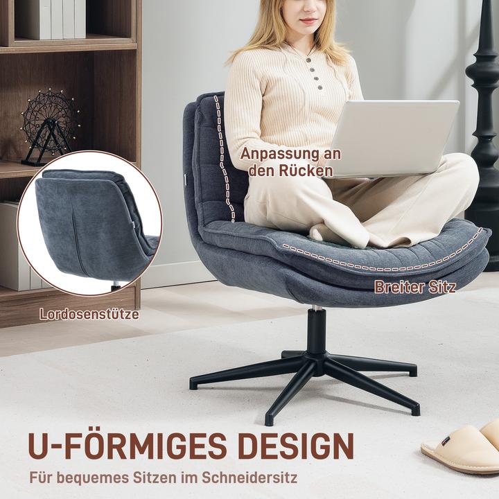 Image du produit Homcom Bürostuhl Polyester, Schaumstoff Dunkelgrau