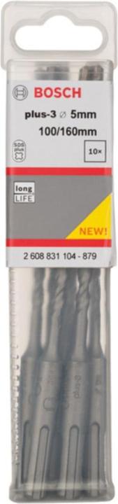 Immagine prodotto Bosch Hausgeräte Hammerbohrer plus-3 5x100x160mm 10 Stk. (5 millimetri)
