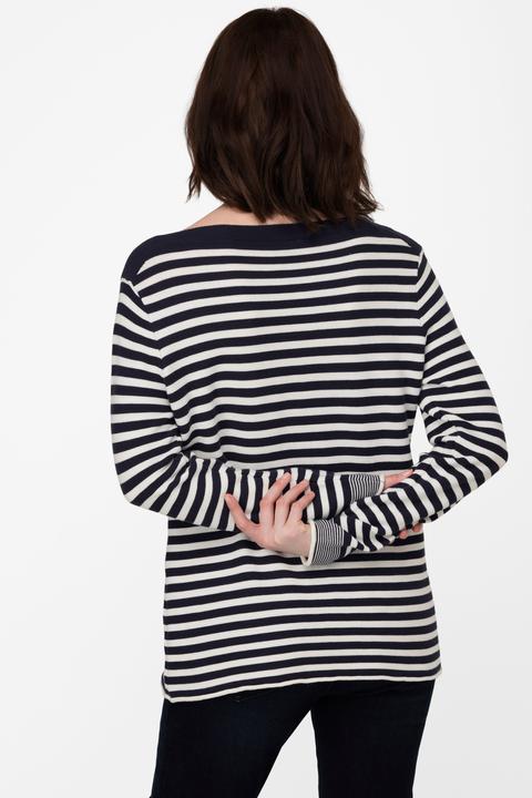 Produktbild Laurasøn Pullover, Feinstrick, Ringel, U-Boot-Ausschnitt, Langarm (S)