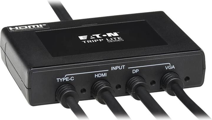 Produktbild Eaton 4-Port Presentation Adapter 4K 60Hz 4:4:4 HDMI DP USB-C and 1080p VGA to HDMI Built- (HDMI, USB Typ-C, 2.39 cm)