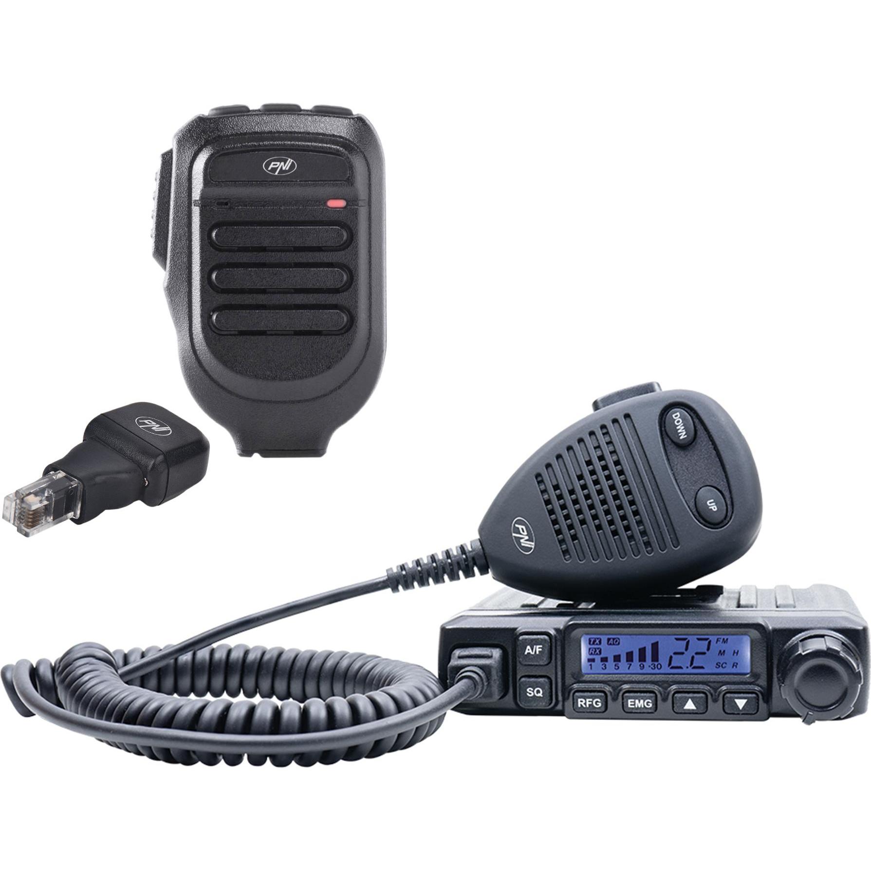 PNI CB-Funkgerät Escort HP 6500 und zusätzlicher Mikrofon-Dongle mit Bluetooth Mike 65 im Liefer, Walkie-Talkie