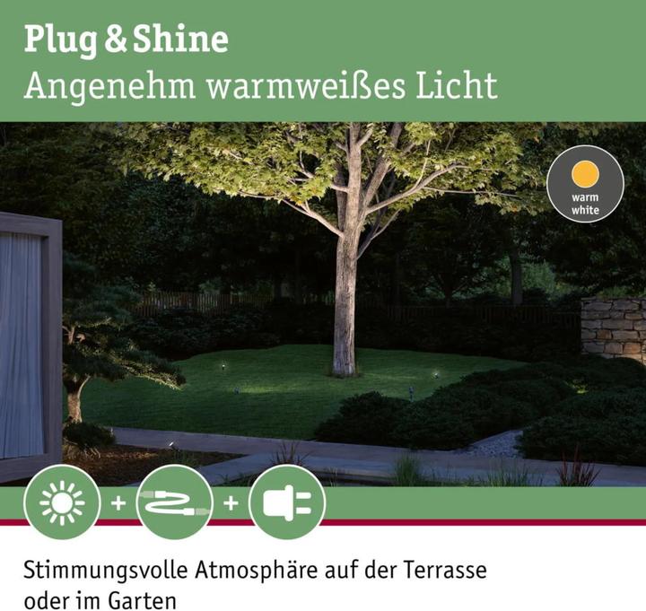 Image du produit Paulmann Plug & Shine Spot extérieur Radon (1200 lm, IP65)