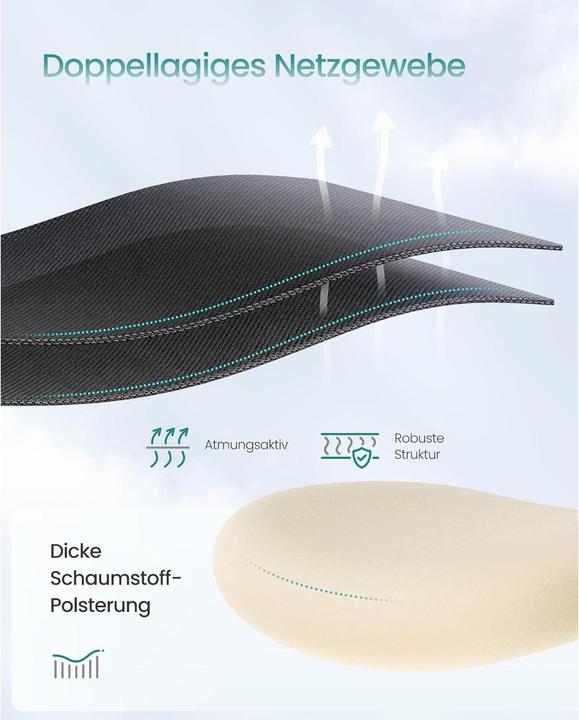 Image du produit Songmics Bürostuhl mit Armlehnen Schwarz (46 - 56 cm)