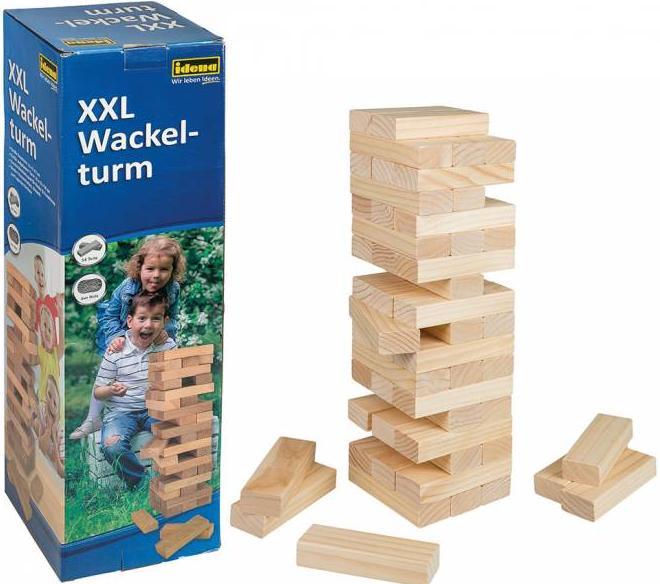 Idena XXL Wobble Tower 54 Parts Wood FSC100%