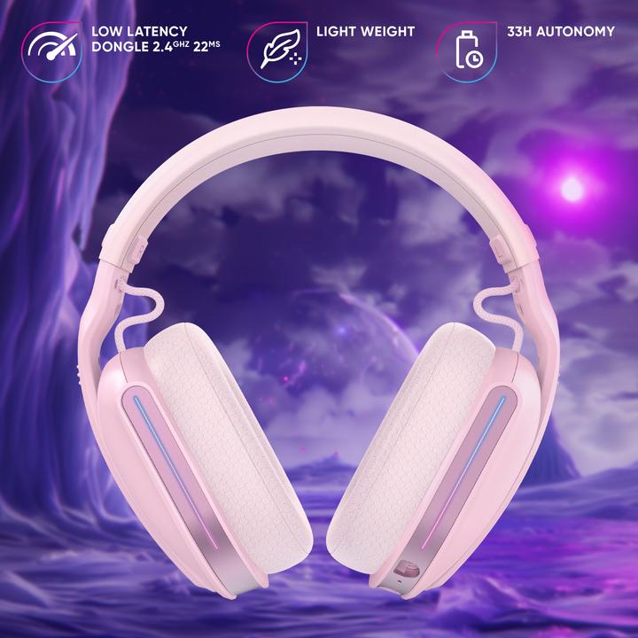Produktbild Oniverse Wireless Gaming Headset Polaris - Aurora Pink (Kabelgebunden, Kabellos)