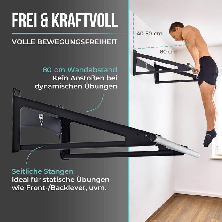 Actual product image Pullup & Dip Muscle-Up Bar, Klimmzugstange mit extra Wandabstand