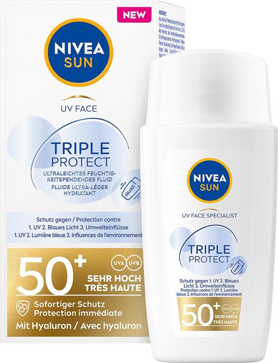 Actual product image NIVEA Sun Sun UV Face Triple Protect (Sun cream face, SPF 50, 40 ml, 62 g)