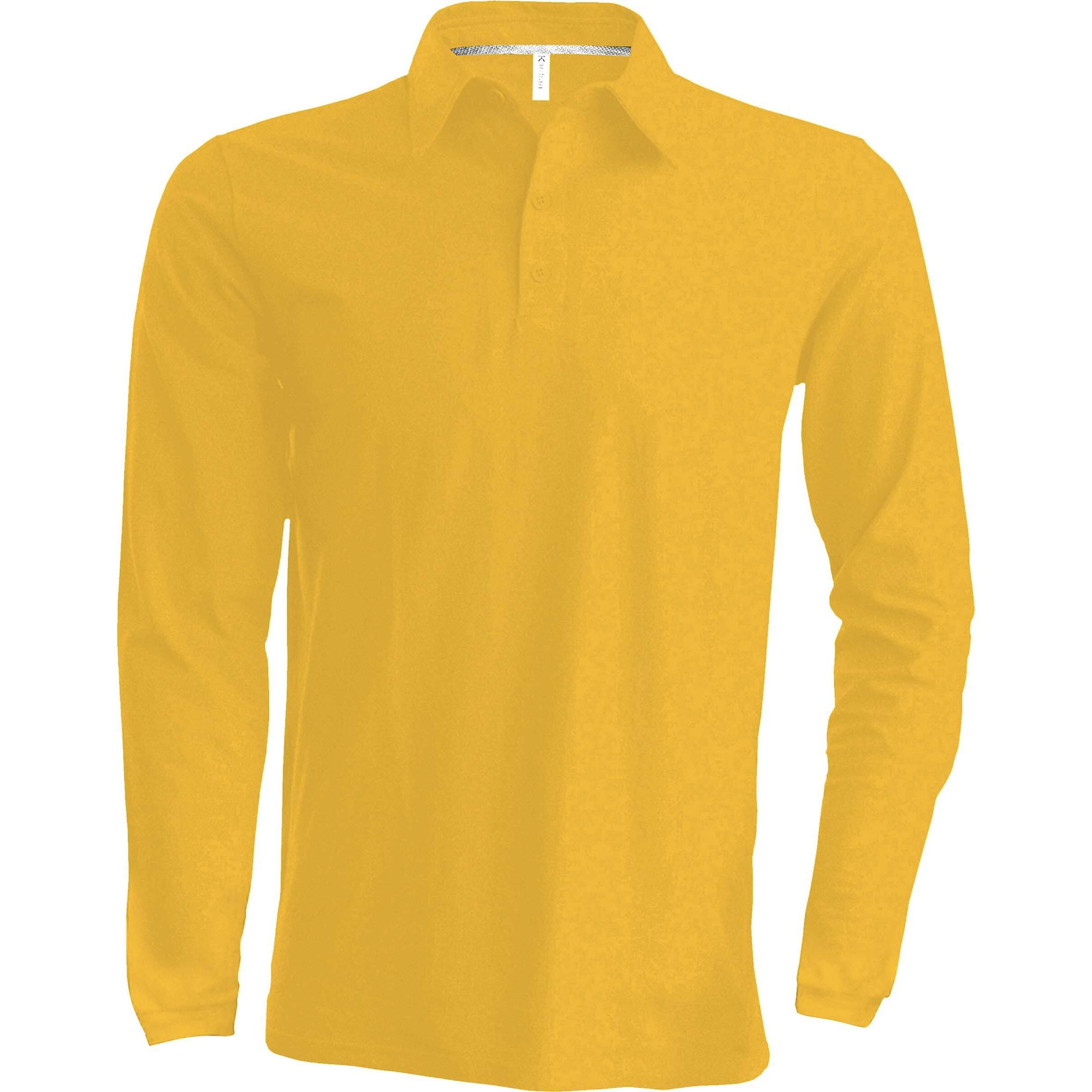 Kariban, Herren, Shirt, Langärmeliges Polo-Shirt, Gelb, (XXL)