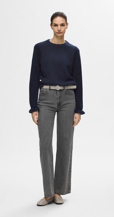 Actual product image Selected Femme Ruched sleeve knitted jumper (XL)
