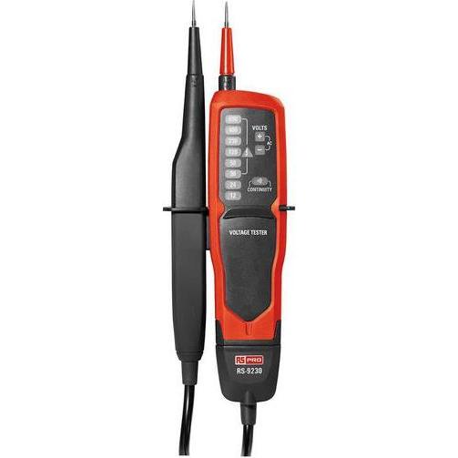RS PRO DT-9230 LED Spannungsprüfer mit Durchgangsprüfung, CAT III 1000V (CAT III 1000V, CAT IV 600V) (2050093)