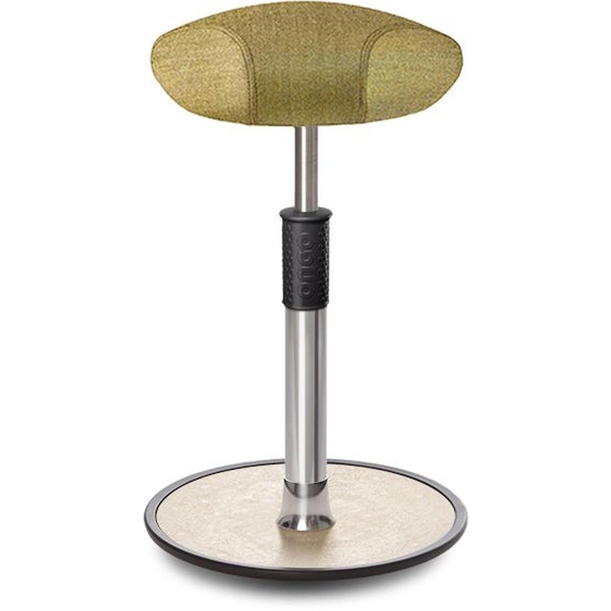 Ongo, Bürostuhl, Sitz- Stehhocker Free Tall Triangel Camira Rivet Senfgelb Chrom /cremeweiss