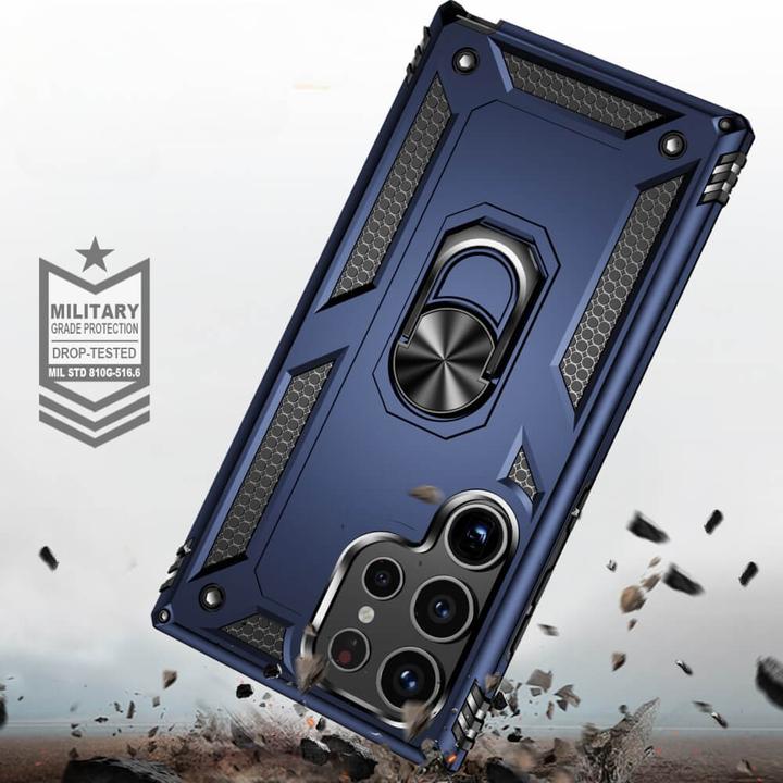 Actual product image Cover-Discount Armor Case with kickstand blue (Samsung Galaxy S24 Ultra)