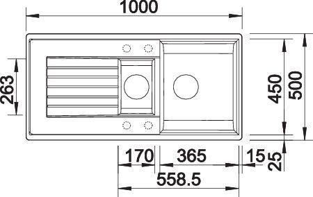 Actual product image Blanco ZIA 6 S (Fitted sink, 100 cm, 50 cm)