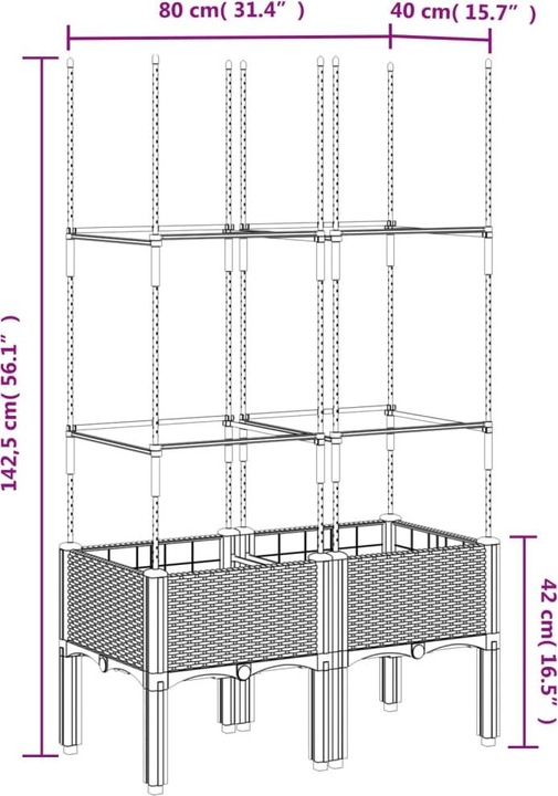 Actual product image VidaXL Planter with trellis PP