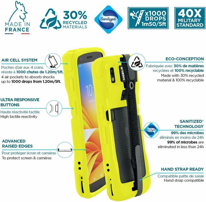 Produktbild Mobilis PROTECH Case+Handstrap Zebra TC22/27 Safety yell sof