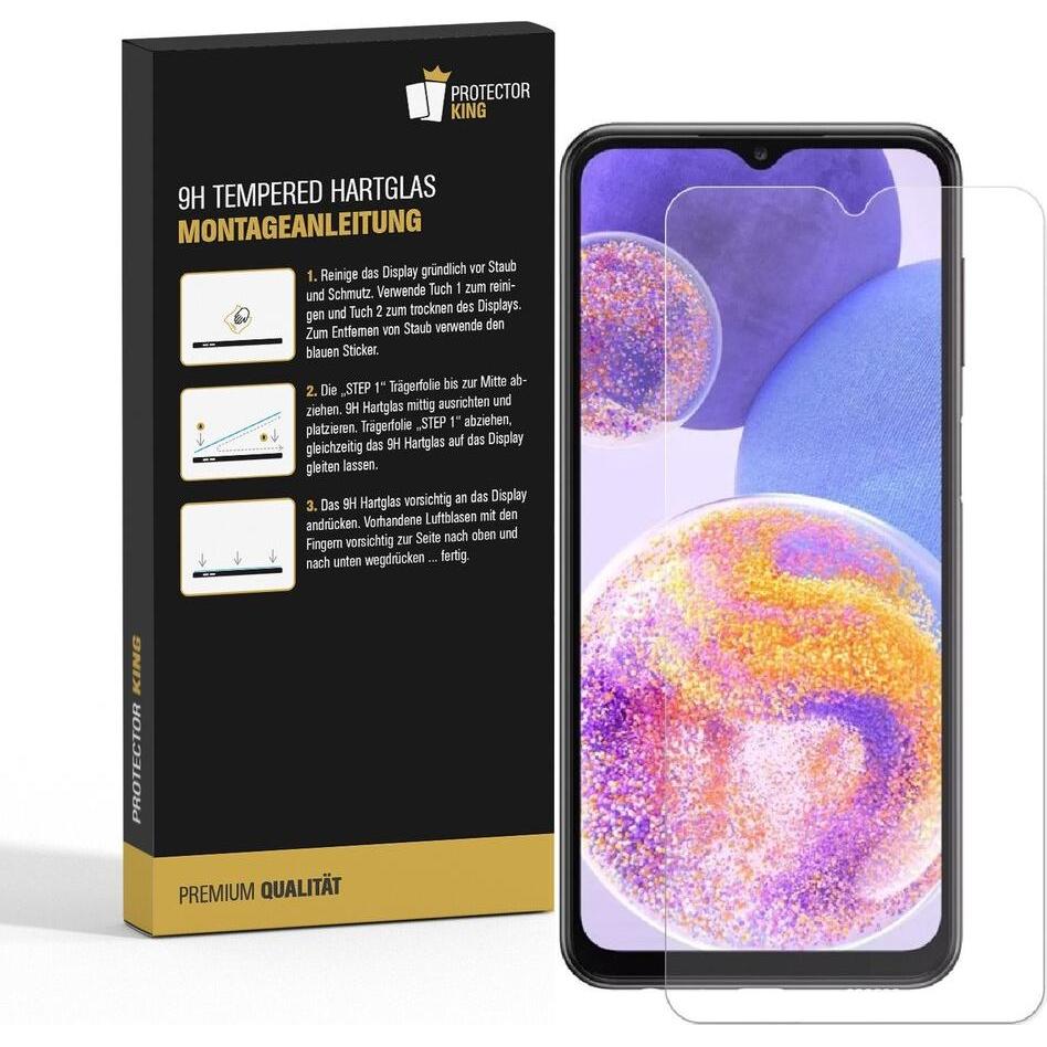 Thumbnail - Protectorking 3x echtes Tempered 9H Panzerhartglas 3D KLAR (3 Stück, Samsung Galaxy A23), Smartphone Schutzfolie