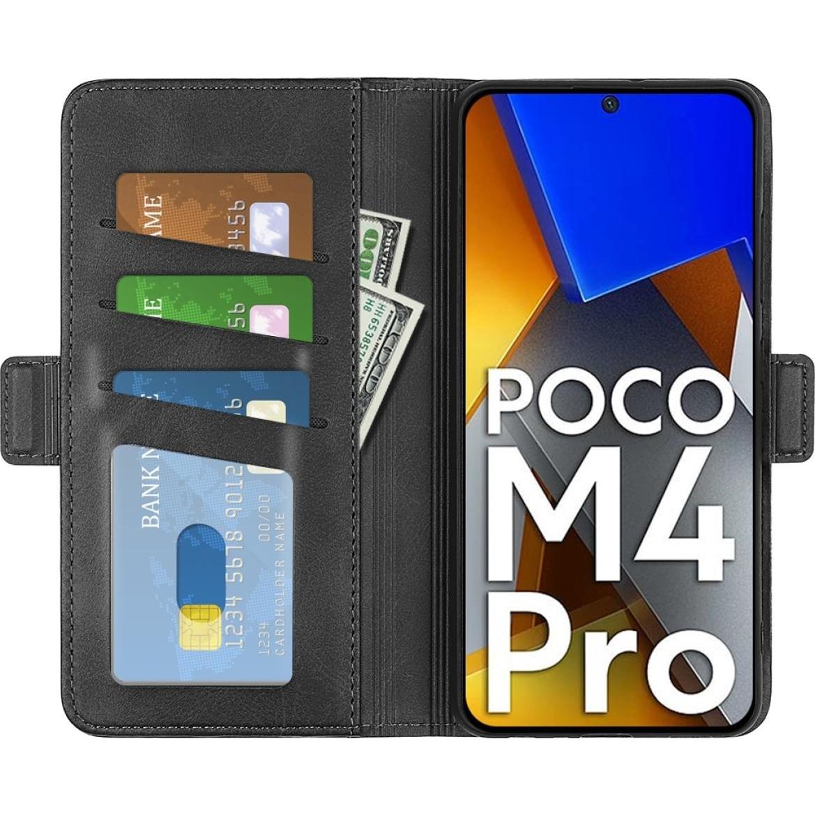 Screenguard Xiaomi Poco M4 Pro 4G CardLounge Lederhülle (Xiaomi Poco M4 Pro), Smartphone Hülle, Schwarz
