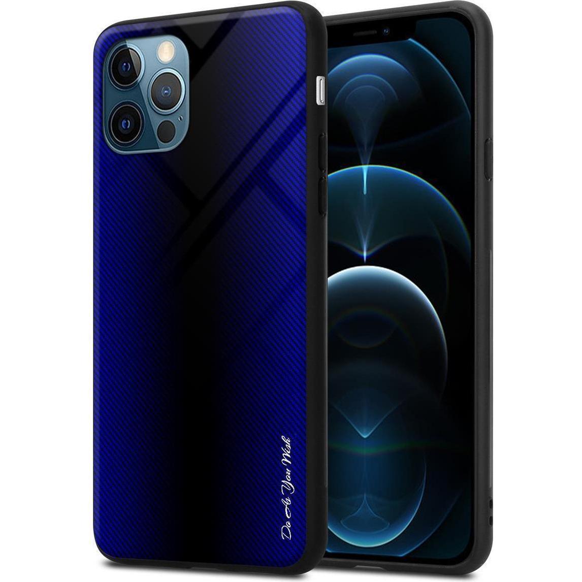 Cadorabo TPU Gestreiftes Glas Hülle (Apple iPhone 13 mini), Smartphone Hülle, Violett