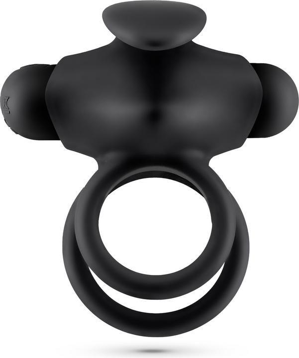 Productafbeelding Crushious Thumper - Vibrating Double Cockring with Remote Control - Black (3.60 cm)