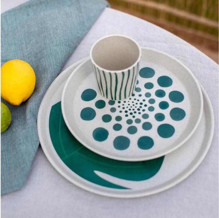 Produktbild Koziol Trinkbecher Connect S Monstera 190 ml, 4 Stück, Beige/Grün (0.19 l, 4 x)