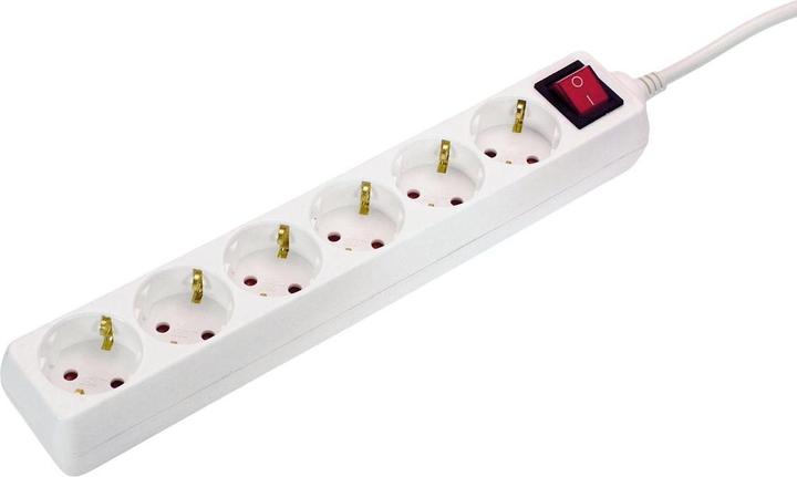 As - Schwabe 11671 Multi-stopcontact met schakelaar Wit beschermingscontact (6x, CEE 7/3, 5 m)