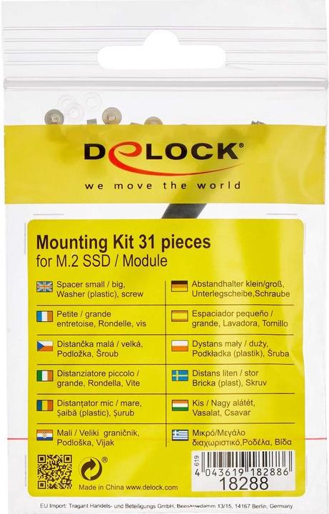 Immagine prodotto Delock Set di montaggio 31 pezzi per M.2 SSD / modulo