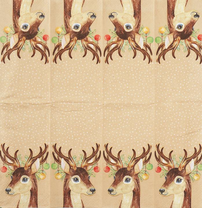 Actual product image Paper + Design Handkerchiefs Deer Baubles