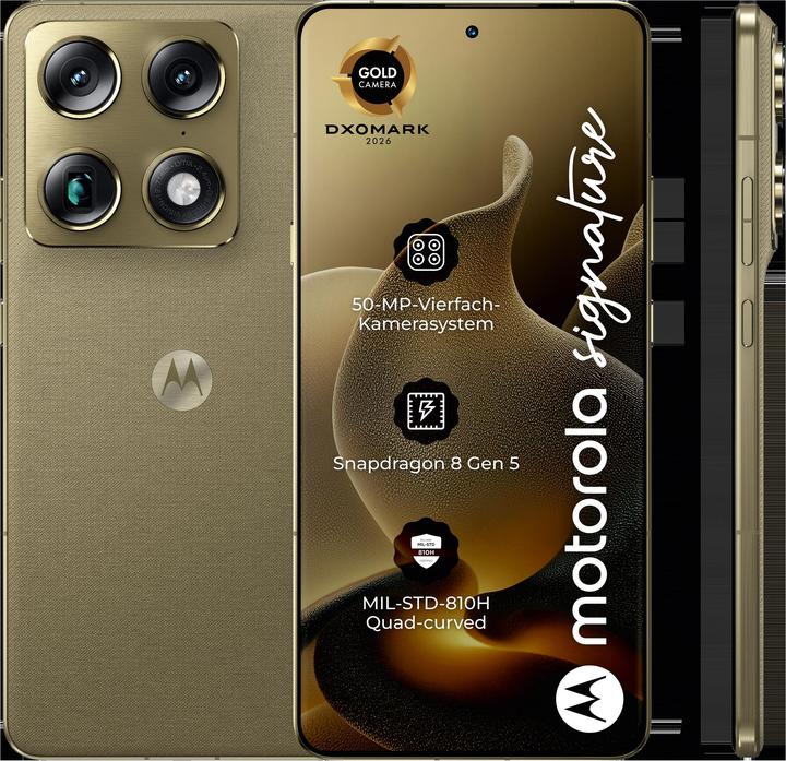 Actual product image Motorola Signature (512 GB, PANTONE Martini Olive, 6.78", SIM + eSIM, 5G)