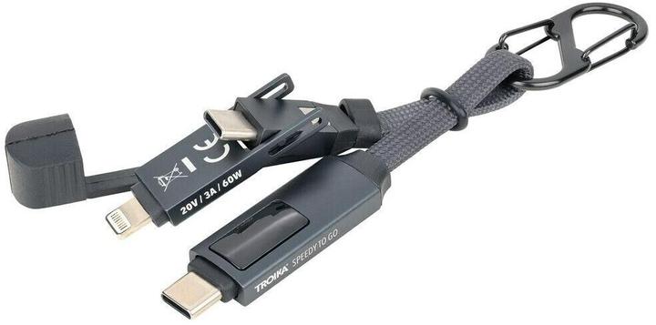 Immagine prodotto Troika SPEEDY TO GO Taschenanhänger mit Ladekabel, titanfarben