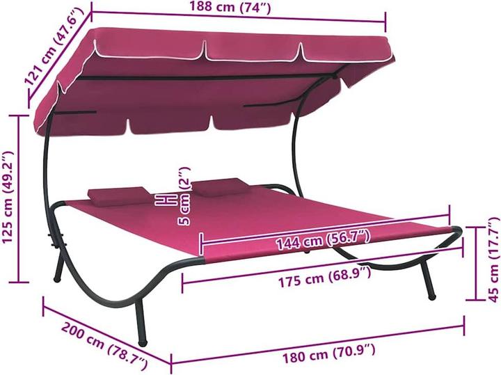 Produktbild vidaXL Sonnenliege (200 cm)