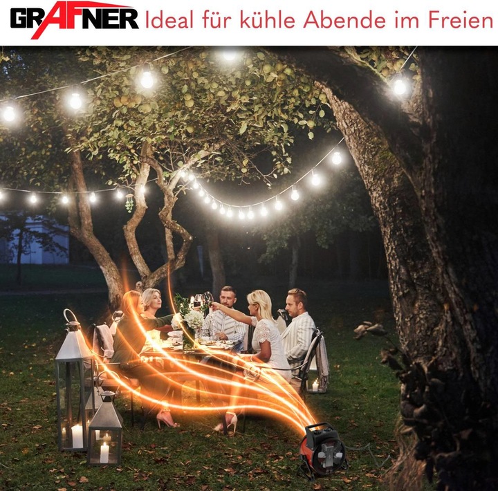 Produktbild Grafner Elektroheizer Heizlüfter Bauheizer 3000 Watt Heizstrahler EH10934 (3000 W)