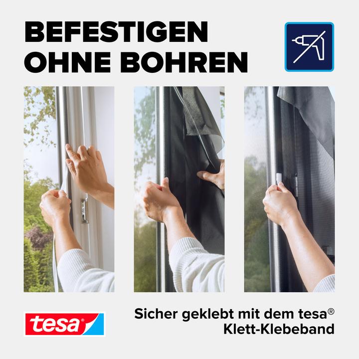 Produktbild tesa Pollenschutzgitter, für Allergiker, zuschneibar inkl. selbstklebendem Klettband (120 x 240 cm)