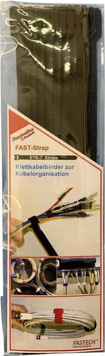 Actual product image Fastech ETK-7-2 Strap, black, 7x200mm (Velcro cable ties, 200 mm, 10 pcs.)
