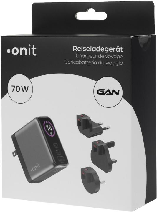 Produktbild Onit USB-Wandladegerät Travel 2C1A 70 W GaN, Ladeport Output (70 W, 3 Ports)