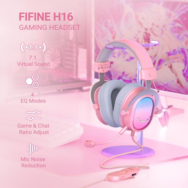 Actual product image Fifine H16P Gaming-Headset USB kabelgebunden mit LED (Cable)
