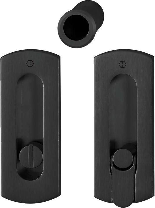 Hoppe Schiebetürmuschel Set M463 - WC, Messing schwarz satiniert