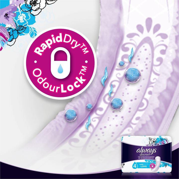 Actual product image Always Discreet Incontinence Pads Plus Long (10 x, Large)