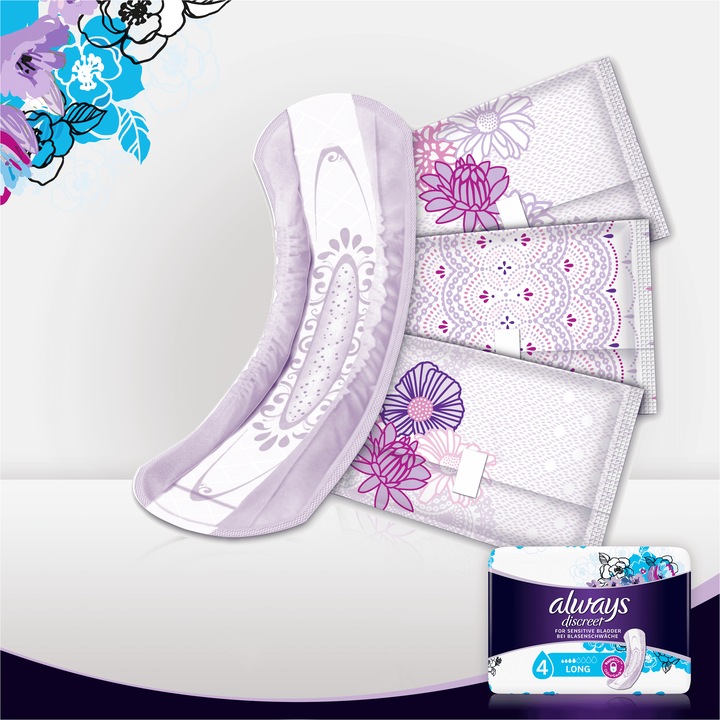 Actual product image Always Discreet Incontinence Pads Plus Long (10 x, Large)
